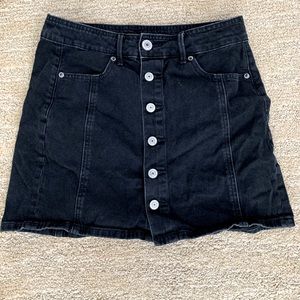 Black Denim Skirt